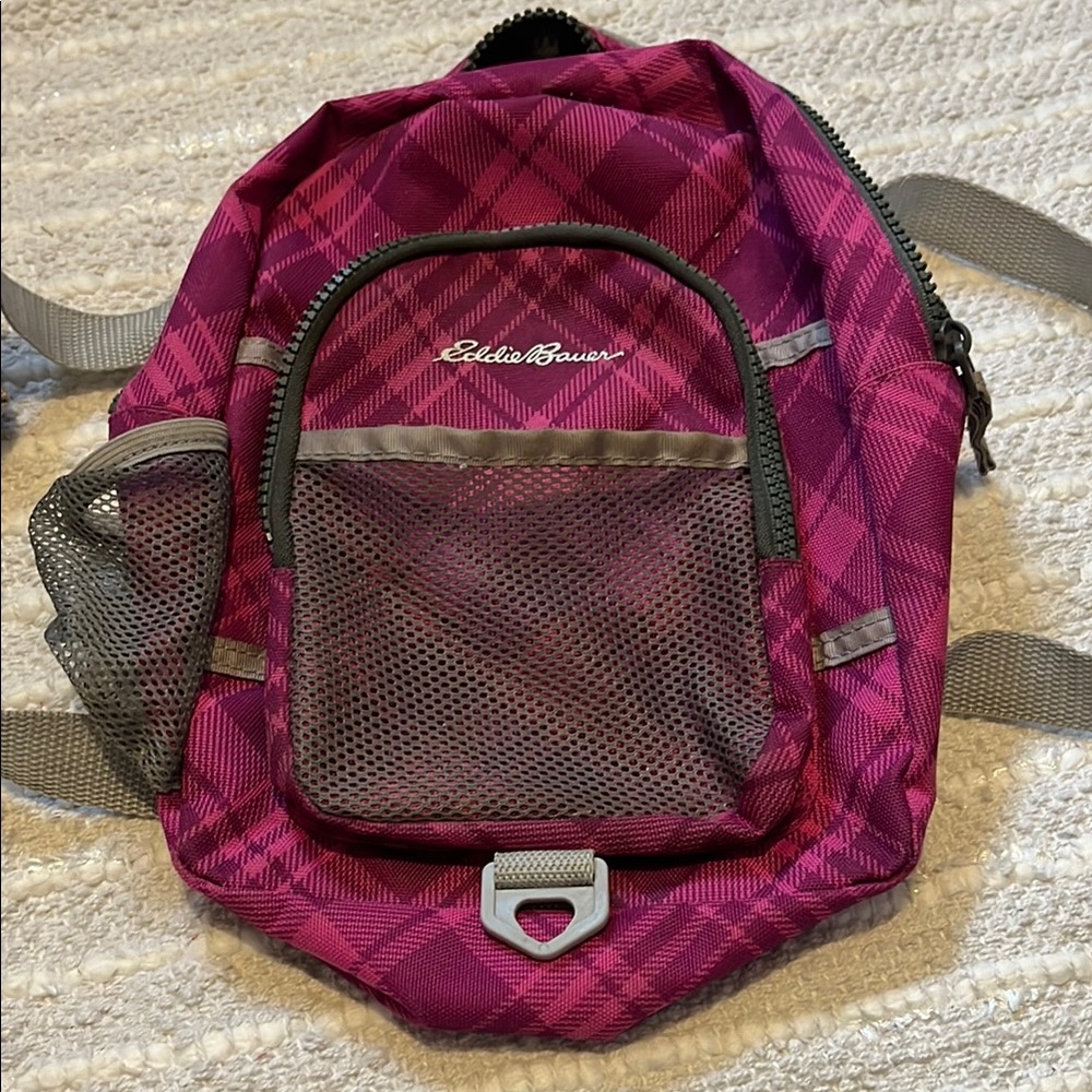 Eddie Bauer Pink Plaid Backpack